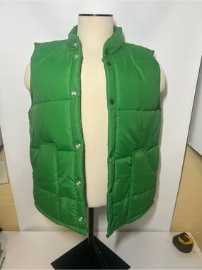 Green Puffer Vest - Lightweight vintage pioneer swingster